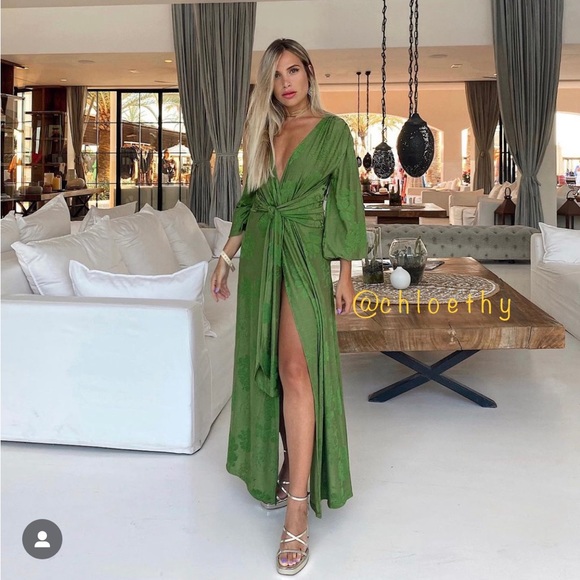 ZARA LONG JACQUARD DRESS